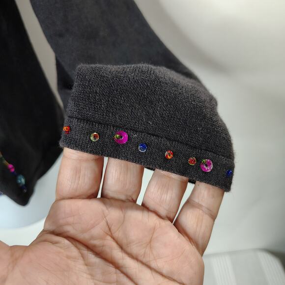 Tiara International Christmas Collection Cardigan Sweater Womens Medium‎ Beaded - Picture 4 of 11